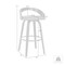 Armen Living Sonia 26" Counter Height Swivel Brown Faux Leather and Walnut Wood Bar Stool LCSOBABRWA26 - alternate 3